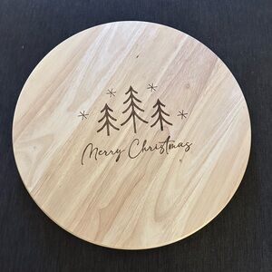 Wooden Christmas Tree Lazy Susan Board